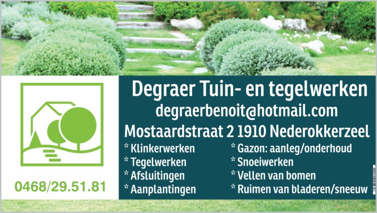 tuinaannemers Nederokkerzeel | Degraer Tuin- en Tegelwerken